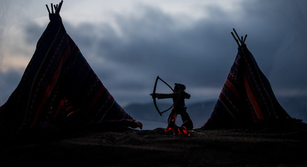 An old native american teepee in the desert