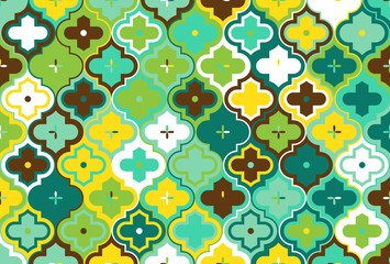 Moroccan Quatrefoil Seamless Pattern Mosaic Ogee Vector