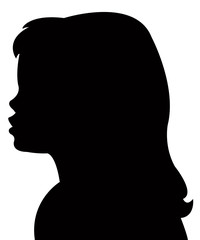 a girl head silhouette vector