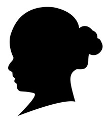 a girl head silhouette vector