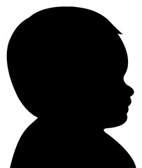 a baby boy head silhouette vector