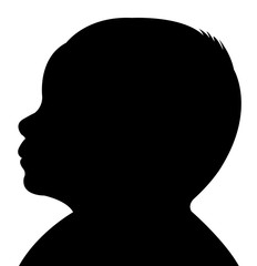 a baby boy head silhouette vector