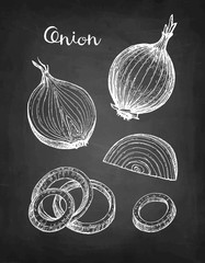 Chalk sketch of onion