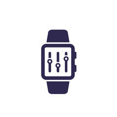 configuration with smart watch app vector icon
