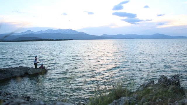 Fishing in the Beyşehir lake, Konya. 