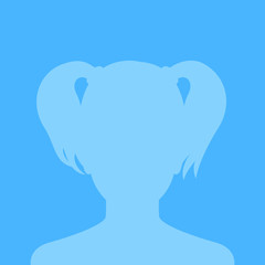 profile placeholder, female avatar in blue tones