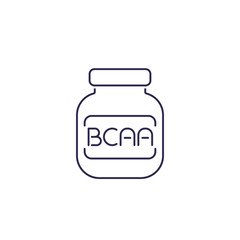 bcaa, amino vector line icon