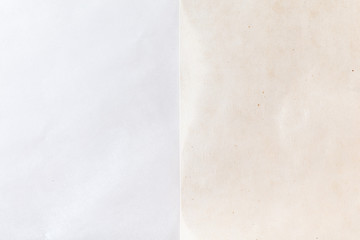 Sheet of White Thin parchments Background Top View. Wrinkled Wrapping Paper Texture or Pattern
