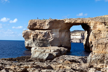 Fototapeta na wymiar Large Arch Rock Formation in Malta
