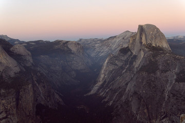 Fototapeta na wymiar Half Dome at sunset in Yosemite National Park