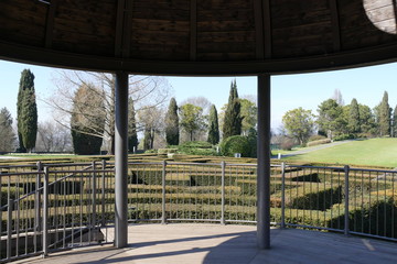 maze of hedges in Sigurtà garden park in the village of Valeggio on Mincio river