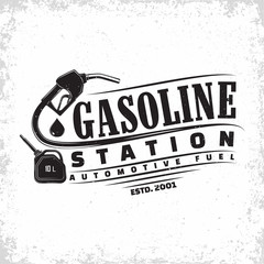 vintage filling station emblem design