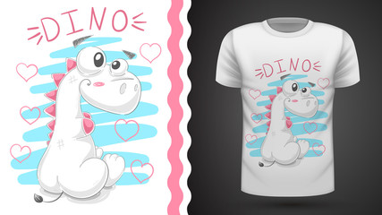 Cute teddy dinosaur - idea for print t-shirt.