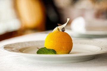 ball-shaped ice cream dessert