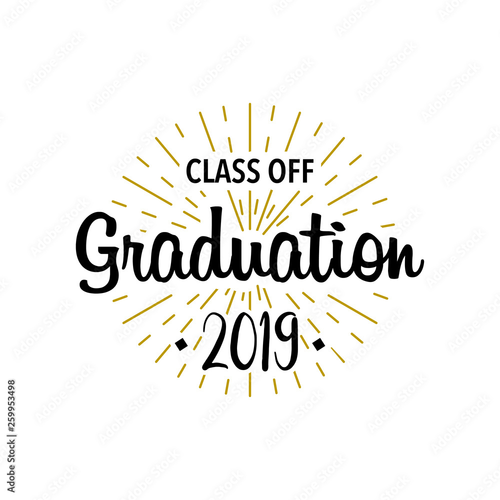 Poster graduation class off. sunburst with text. template design elements. vector