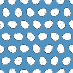 Dotted easter eggs background. Vector seamless pattern.