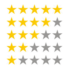 Stars rating. Vector five star. Rate design. Illustration in flat style. Vector