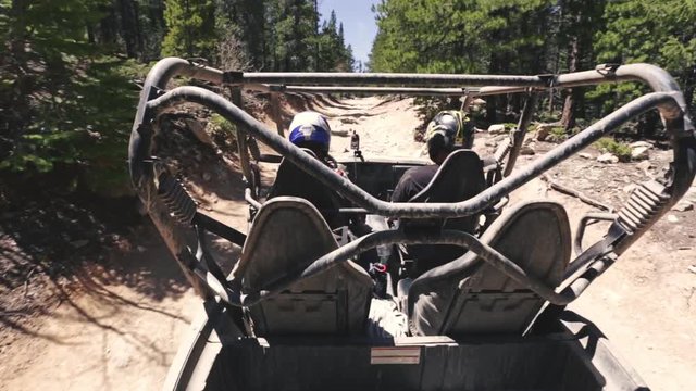 POV on UTV All-Terrain Vehicle on Colorado Adventure Dirt Trail 