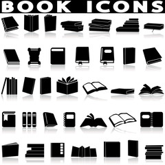 Books and education icons set.