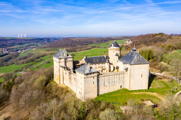 Malbrouck castle (Château de Meinsberg, Burg Meinsburg), in Mandaren village, France, near Schengen town, Metz city, and borders of Germany and Luxembourg © Dmitry