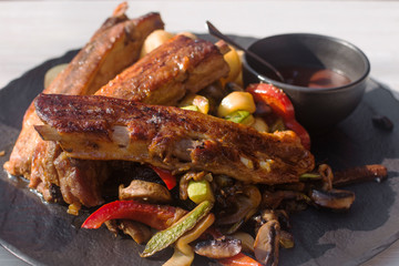 ribs with vegetables