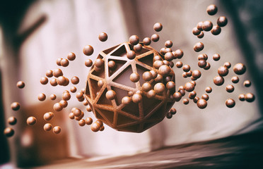 concept art of abstract spherical shape with strange glowing lights 