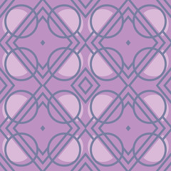 Abstract geometric figures - glowing lines and circles on dark colored background. Vector seamless pattern for textile, prints, wallpaper etc. Available in EPS format.