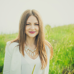 Beautiful modern woman with long hair