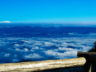 Clouds covering brazilian mountains, a beautiful horizon