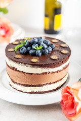 Dessert Menu Belgian Chocolate Layered Gateau