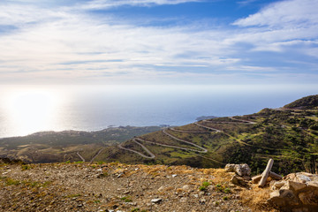 Fototapeta na wymiar West coast of Crete on a sunny spring day. Greece, Europe