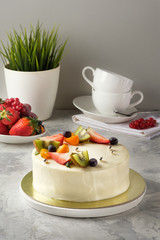 Homemade cake with icing, chocolate, cream cheese, homemade cakes, home bakery