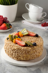 Homemade cake with icing, chocolate, cream cheese, homemade cakes, home bakery