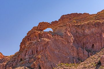 Fototapeta na wymiar Double Arch in the Desert Mountains