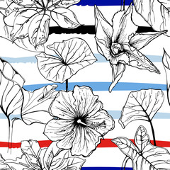 Tropical, modern stripes motif