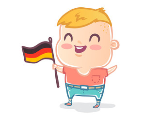 Cute kid with flag of Germany