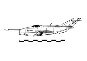 Yakovlev Yak-36 Freehand. Outline drawing