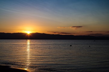 Sunrise Photographed by the Sea Cagliari Sardinia Tourism