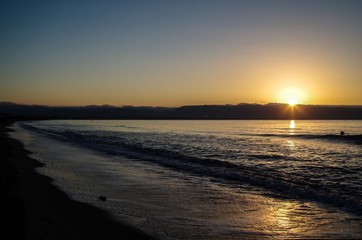 Sunrise Photographed by the Sea Cagliari Sardinia Tourism