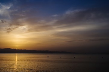Sunrise Photographed by the Sea Cagliari Sardinia Tourism