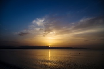 Obraz premium Sunrise Photographed by the Sea Cagliari Sardinia Tourism
