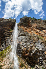 Fototapeta premium Rinka Falls is a waterfall in the Logar Valley, northern Slovenia