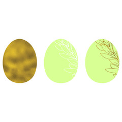 Vector Set of easter eggs with floral elements