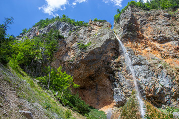 Obraz premium Rinka Falls is a waterfall in the Logar Valley, northern Slovenia