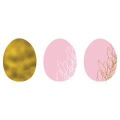 Vector Set of easter eggs with floral elements