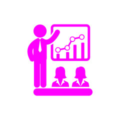 business team, creative team, lady team , group work , members, business creative team magenta color  icon