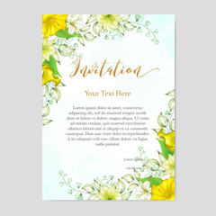 beautiful watercolor floral  wedding card