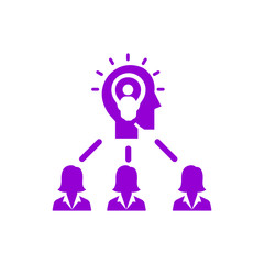 business team, creative team, lady team , group work , members, business creative team purple  color  icon