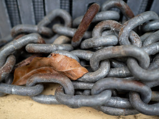 close view of a metal chain