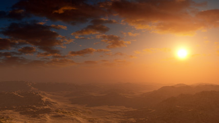 epic fantasy landscape with majestic sky